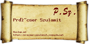 Prácser Szulamit névjegykártya