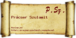 Prácser Szulamit névjegykártya